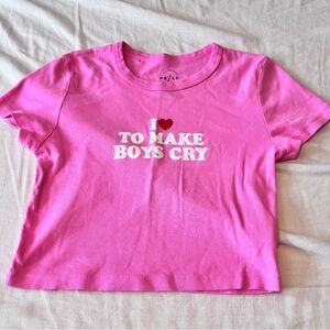 PacSun Hot Pink Cropped T-Shirt